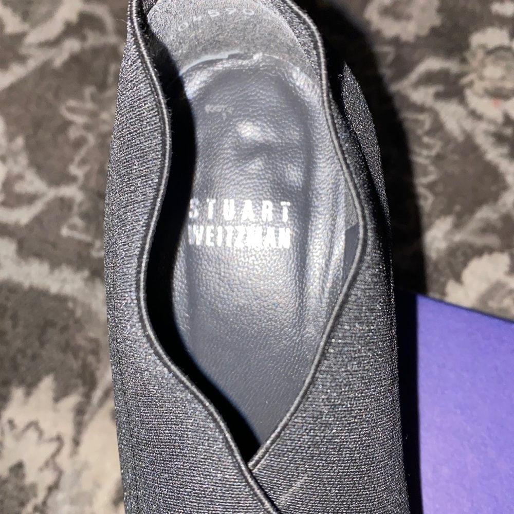 Stuart Weitzman Black Elasticized Fabric Shoe Boo… - image 5